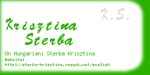 krisztina sterba business card